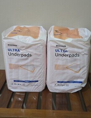 2 McKesson Ultra Underpads 36 in x 36 in. Heavy Absorbency, 5 Count NEW